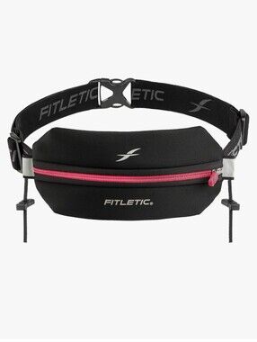 Fitletic Black Running Belt with Pink Zipper